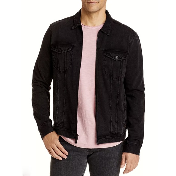 John Varvatos Hetfield French Terry Jacket Large Black Zip Up Size Large